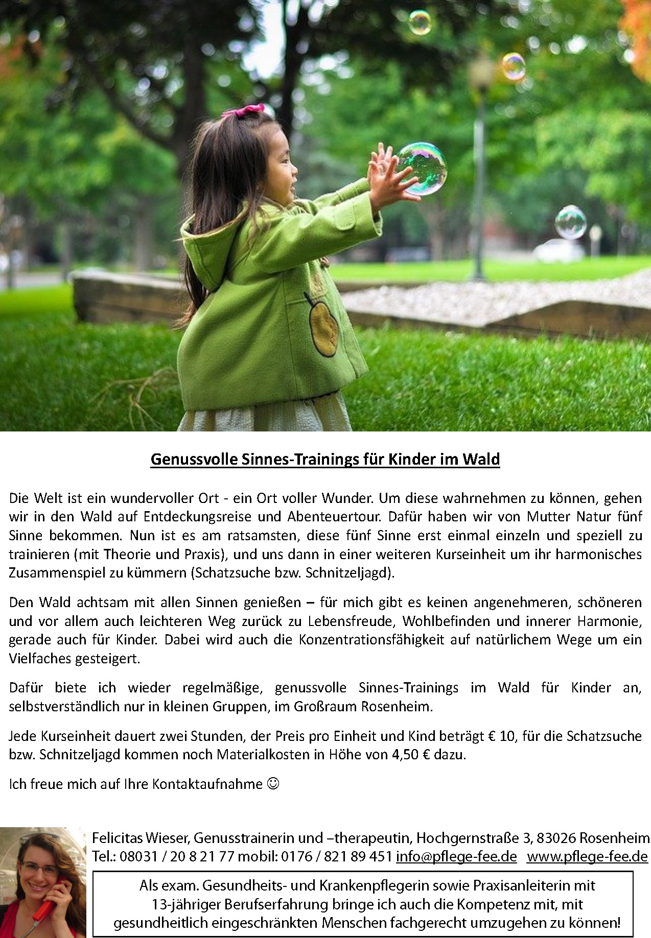 Genussvolle Sinnestrainings   Flyer